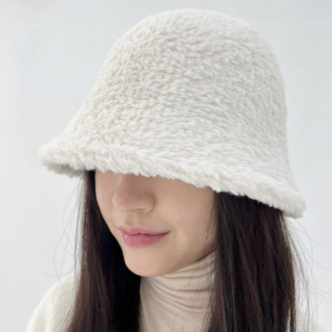 디베일 소두핏 여성 페이크 퍼 버킷햇 부드러운 털 벙거지 모자