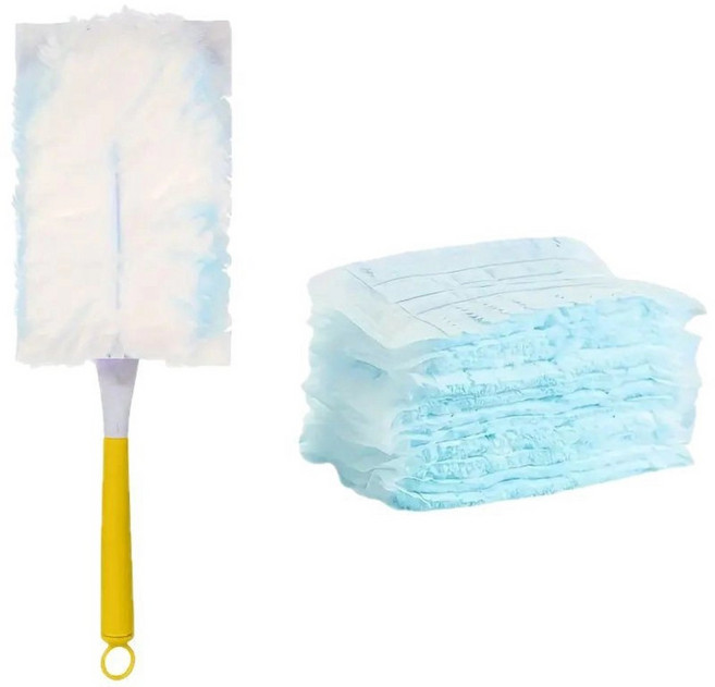 청소용품 집진기 정전기 필터 양방향 퍼펙트 집진기 입문 옐로우 핸들 1개+10개 리필, 1세트, 푸른 색