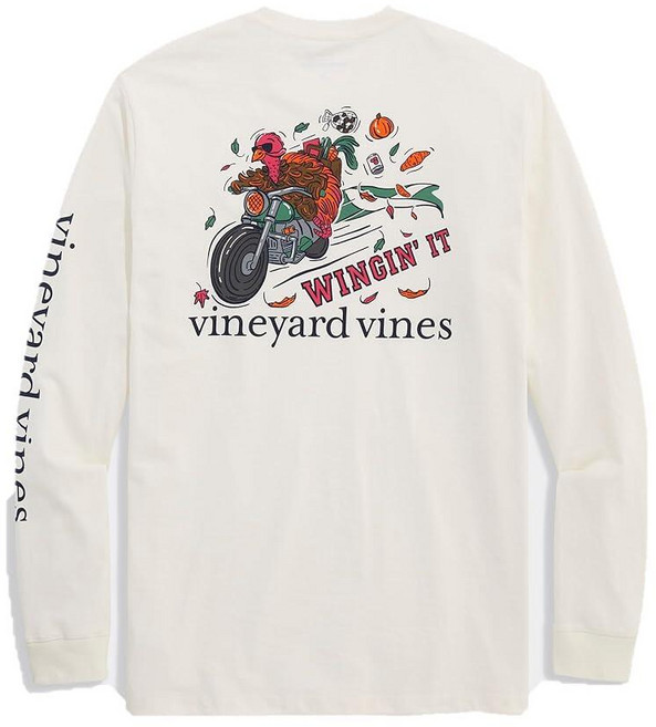 Vineyard vines 남성용 Winging It 긴소매 포켓 티셔츠 마시멜로. XL