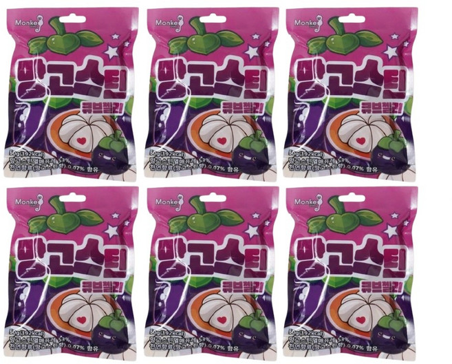 망고스틴 큐브 젤리, 6개, 50g