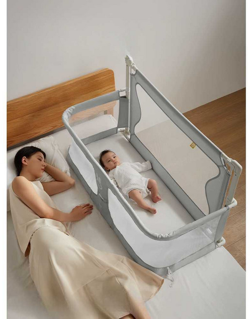 침대 안전 가드 신생아 아기 낙상 방지 접이식 유아, (미백색)가드 + 고정벨트