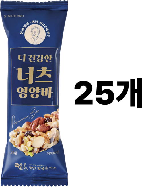 김규흔 한과 더 건강한 너츠 영양바 총25개입 (5개입 x 5), 5개, 125g