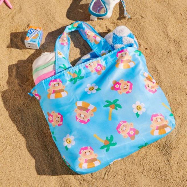 KAKAO FRIENDS 위글위글X카카오프렌즈 포켓 장바구니_블루 춘식이 382990, NONE, 1개