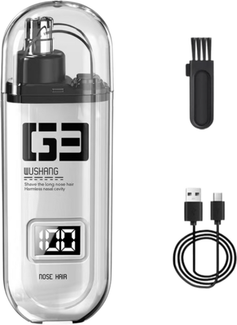 WUS 코털제거기 전동 콧털 제거기 C타입 충전식, 화이트
