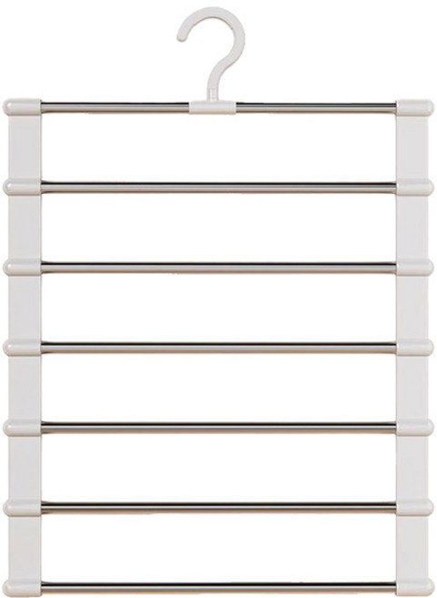 6단 바지 걸이 넥타이걸이 걸이 접이식 논슬립 멀티 공간활용 옷걸이, 1개, 하얀색
