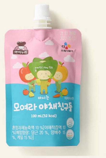 CJ 아이누리 모여라 야채친구들, 100ml, 1개