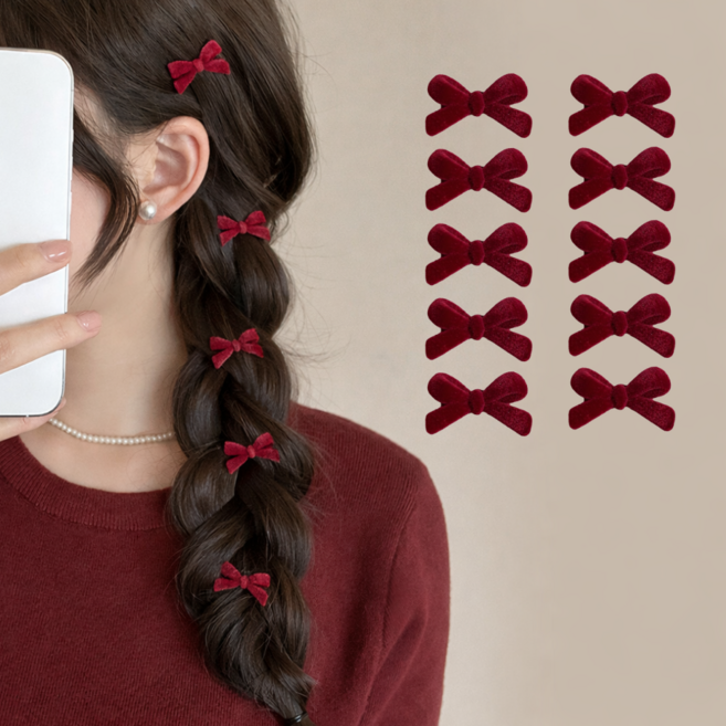 라토브 미니 발레코어 리본 집게핀 10개 세트