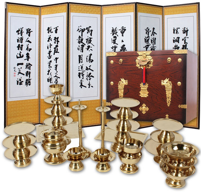 남원공방 티타늄 제기세트 27P x 제기함 x 병풍 제사 제기 그릇 접시 용품, 티타늄 27P+제기함+병풍, 1세트