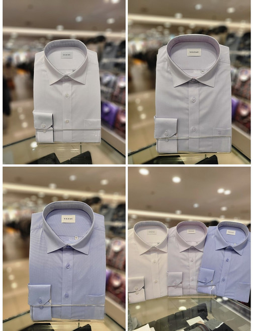 YJ4SBR102 일반핏 부드럽고 착용감굿~텐셀소재 2컬러 목소매안 배색굿 구김걱정덜한~신축성 긴팔 와이셔츠