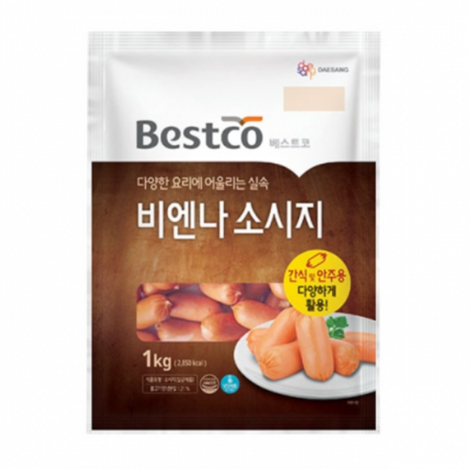 베스트코 비엔나 소시지, 1kg, 3개