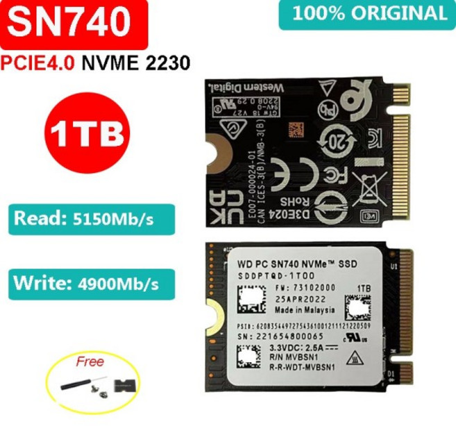 SN740 2230 NVMe PCIE4.0x4 SDDPTQD-1T00 1TB SSD