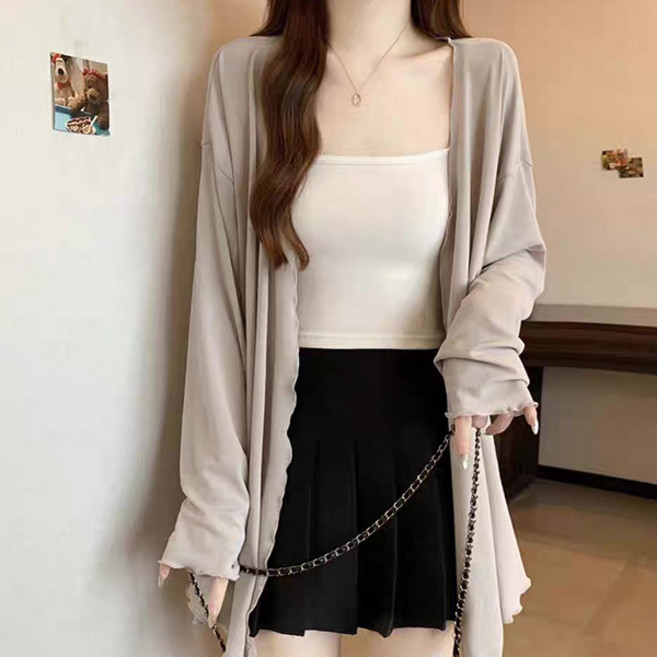 드마엘 여성 릴리스 찰랑 썸머 시스루 하프 긴팔가디건+델로나