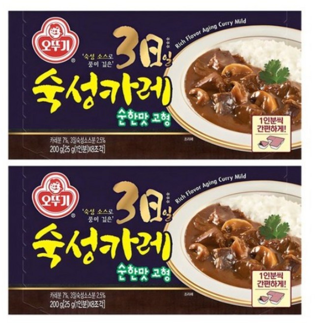 오뚜기 3일숙성카레 고형 순한맛, 200g, 6개