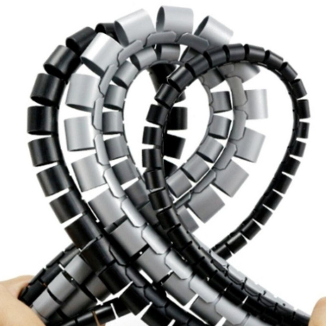 전선 보호대 22mm 3m 전선커버 깔끔 케이블 보호 꼬임 랩 와이어 라인 선정리 고정 클립, A 블랙, 1개