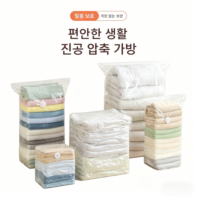 진공 압축 가방 무펌프 3초 배기 입체형 5중 밀봉 누출 방지 이불 옷 수납 방습 방충 계절용품 원룸 이사 여행용 수납 용품, 1개, 1매입