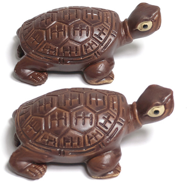 생기도자기 15cm 2마리 거북이 수맥파차단 재물운 소금단지 삼족두꺼비 액막이명태 풍수