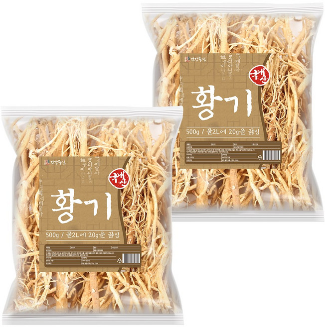 건강중심 국산 제천 황기 통황기 뿌리, 500g, 2개
