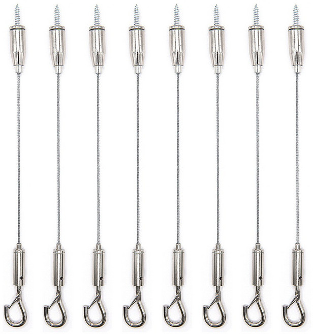 무타공 천장 슬림 와이어 액자 걸이, 8개, 실버