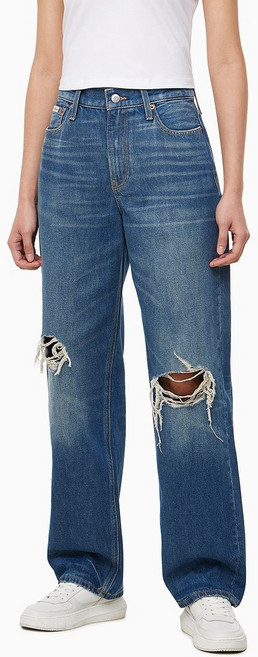 [백화점 정품] 캘빈클라인 진 여성 90s 루즈핏 다크블루 디스트로이드 데님(47B925G)