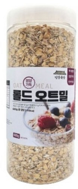 건강곡간 영양가득 롤드오트밀 통, 600g, 1개