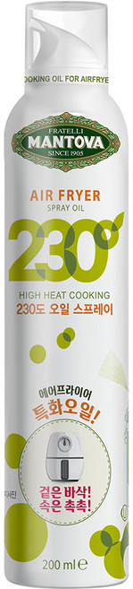 만토바 230도 고온용 올리브오일 스프레이 200ml 에어프라이어용 아보카도 현미유 해바라기유, 1개