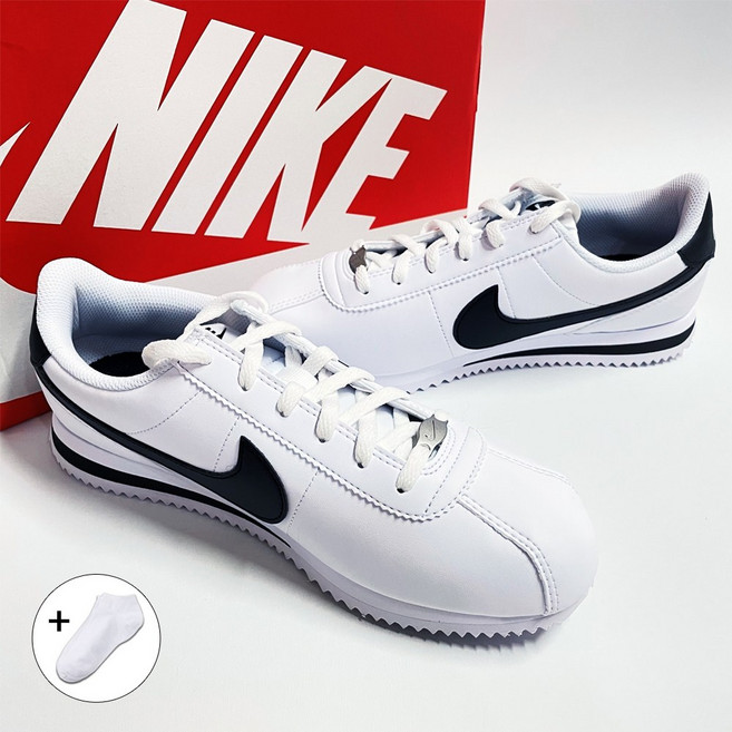 나이키 코르테즈 남성 여성 런닝화 운동화 흰검 (퓨즈핏 발목양말 증정)