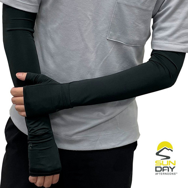 THE NORTH FACE 雙和專賣店 抗UV透氣涼感黑色半掌式袖套 運動袖套 防曬袖套, 1個, L/XL