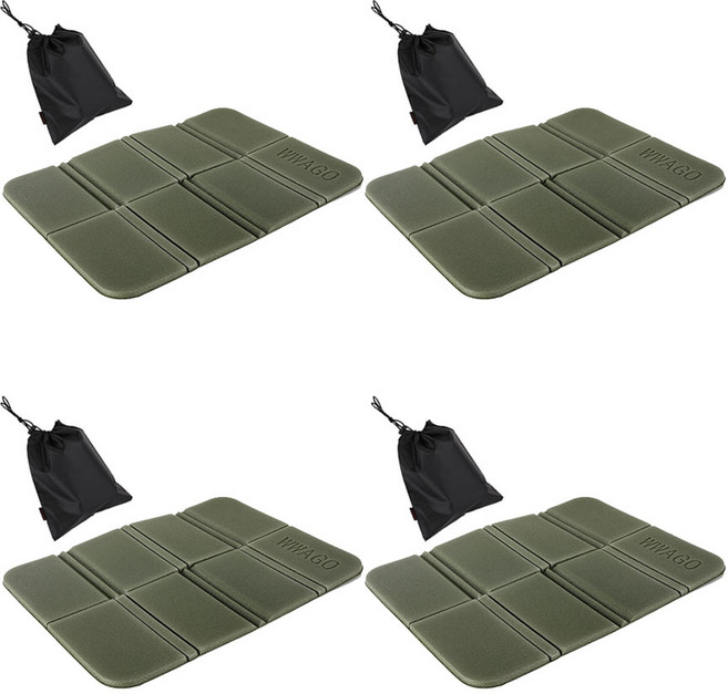 오마이남친 휴대용 접이식 등산방석, 카키 4개+파우치 4개