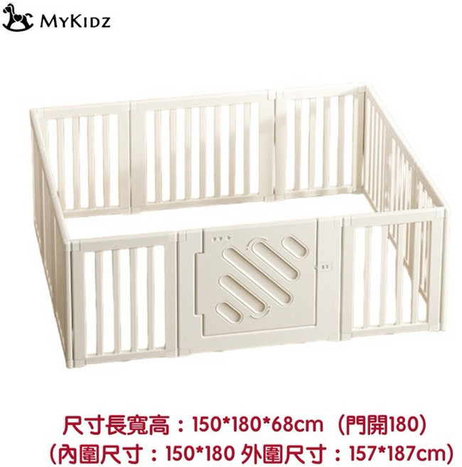 MyKidz 極簡圍欄 68公分高 安全圍欄, 1個, 極簡圍欄150*180-純白, 純白, 150*180