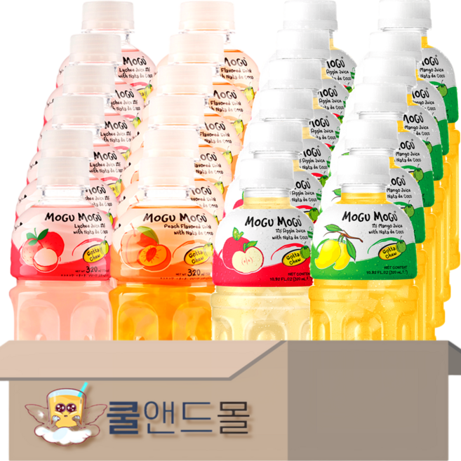 모구모구 4종혼합 (리치 6개 + 피치 6개 + 사과 6개 + 망고 6개) 320ml 24개, 1세트