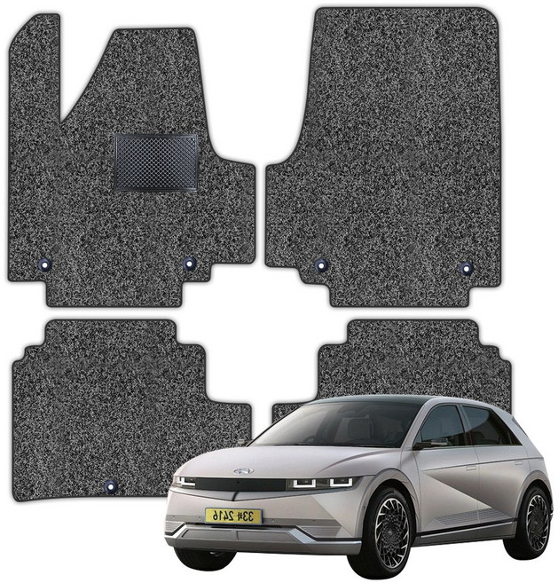 예스카 잔디매트 - 아이오닉 전차종 풀세트 택시 자동차 바닥매트 카매트, 그레이 (2열2장)분리형, 아이오닉5 콘솔고정형(21년5월~24년2월)