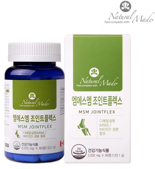 네추럴메이드 MSM 엠에스엠 조인트 플러스 60정 하루1알 캐나다 관절 뼈 연골 건강 영양제 글루코사민 비타민D 식약처인증 녹색홍합 상어연골 보스웨릴아 히알루론산 콜라겐 갱년기, 1개 - 쿠팡