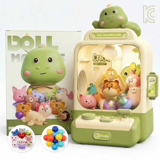 가정용 미니 인형 뽑기기계, 1세트, 그린 공룡