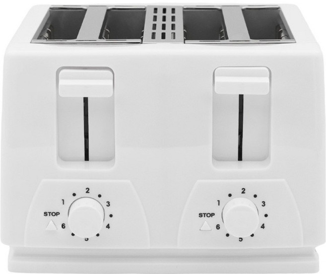 컴스 한번에 4구 듀얼컨트롤 6단 굽기조절 토스터기 화이트, (정품)YT-TS4