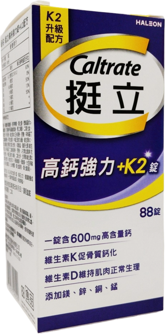 Caltrate 挺立 高鈣強力+K2錠, 1個, 88顆