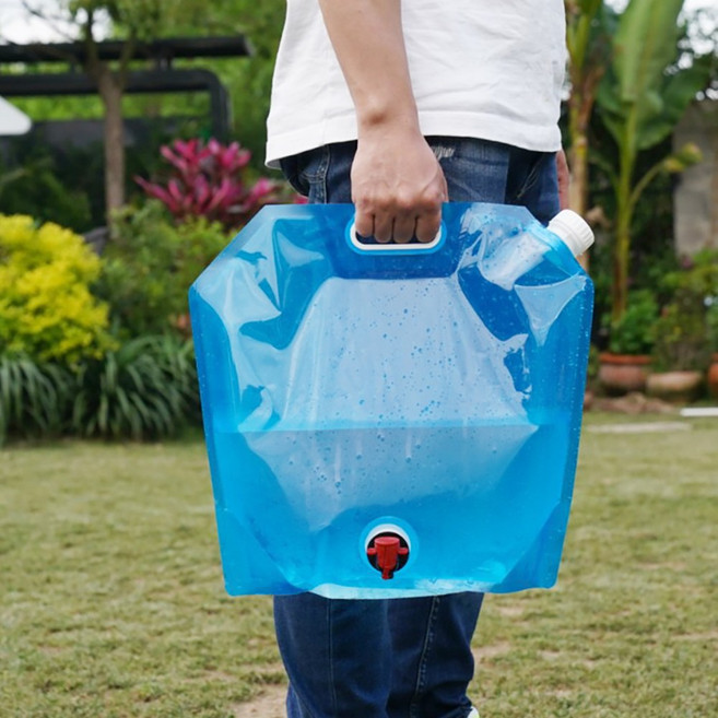 파파가든 접이식 물주머니 워터백 10L+밸브형(41cm x 38cm), 블루, 1개