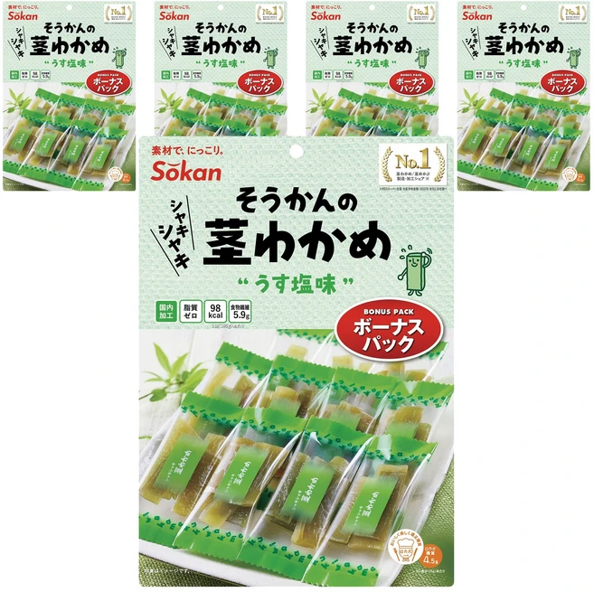 소칸 미역 줄기 약한 소금 맛 보너스팩, 5개, 105g - 쿠팡