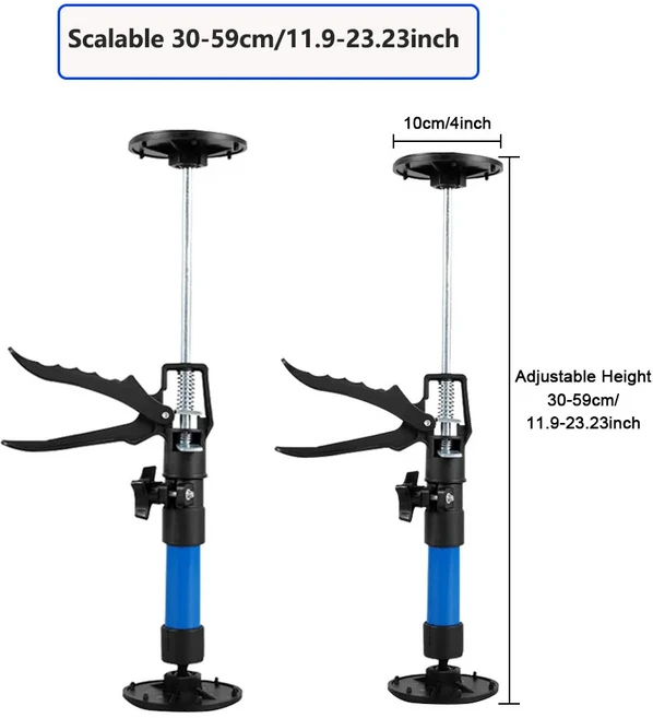 노동 절약형 텔레스코픽 지지대 잭 바 마른 벽에서 나온 도어 리프트 캐비닛 베란다 계단 데크 용 건설 지, 01 Short 30-59cm(2Pcs)