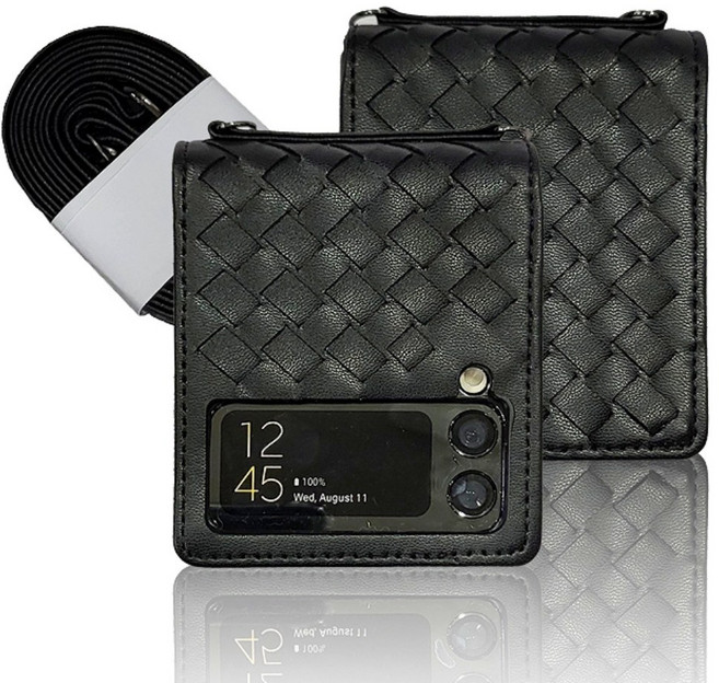 플로마 갤럭시 갤럭시 Z플립4 Z플립3 케이스 명품 패턴 가죽 스트랩