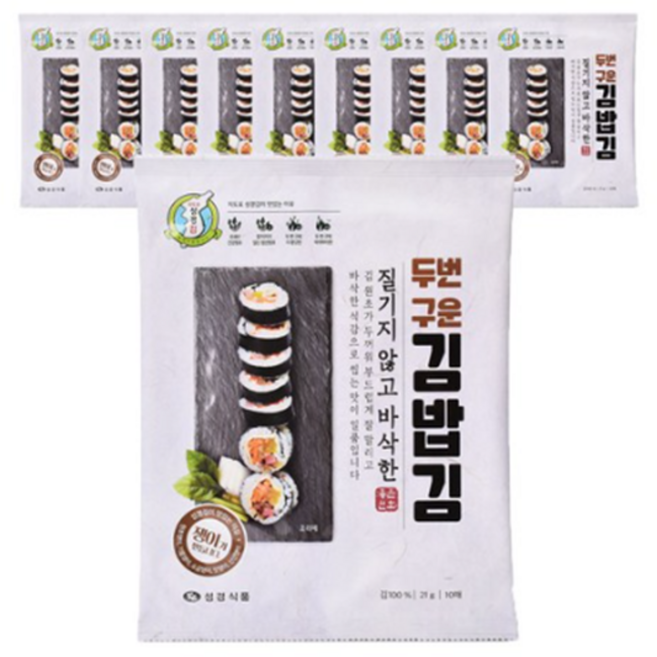 성경김 두번구운 김밥김, 21g, 60개