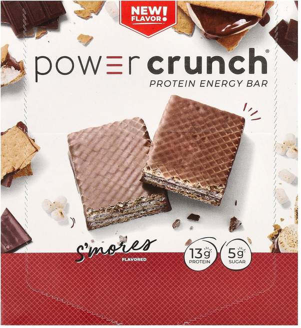 비엔알지 Power Crunch 단백질 에너지 바 스모어 12개 개당 40g(1.4oz), 40g, 1개
