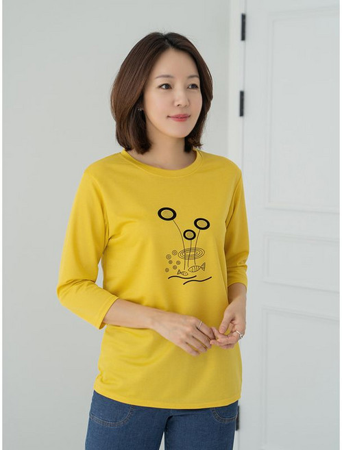 마담4060 엄마옷 여성티셔츠 티셔츠리버라운드인견-FD000131-