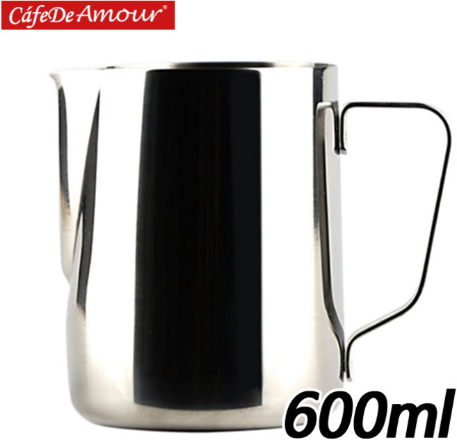 NEW! 내부 눈금표시! 카페드 아모르 스팀피쳐 600ml, 1개