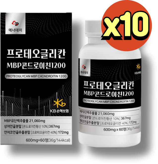 뉴트리업 프로테오글리칸 연어코추출물 연어콜라겐 식약청인증 관절보호영양제, 10박스, 60정