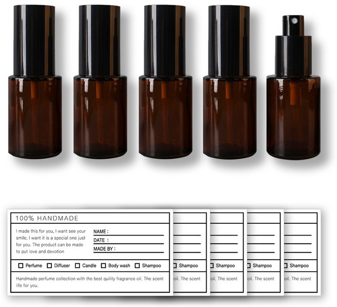 포포라운지 스프레이 공병 화장품 소분 유리 용기 모모루 병, 5개, 30ml