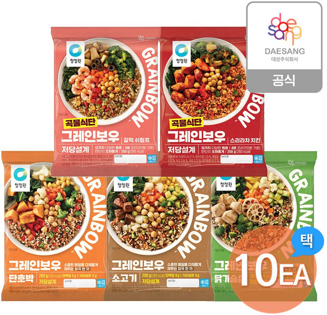 청정원 그레인보우 5종 10개 골라담기, 단호박10개, 200g