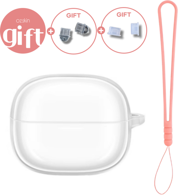 레드미 버즈 6 프로 투명 케이스 실리콘 랜야드, 핑크, 1개