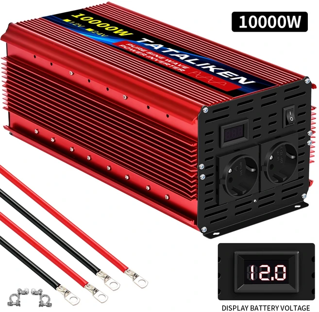 1600W2200W3000W4000W 순수 사인파 인버터 DC 12V24V AC 220V 50hz 전원 충전기 변환기 어댑터 EU 소켓, 01 유럽, 13 10000W EU, 02 24V용