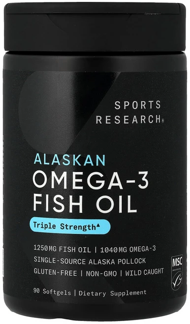 스포츠리서치 Alaskan 오메가3 피쉬 오일 소프트젤 90정, SRE01183, 1개 - 쿠팡