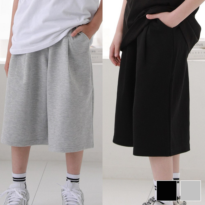 제이키드주니어 특양면 버뮤다원턱트레이닝반바지 주니어버뮤다팬츠 의류 초등학생옷 7부 6부 5부 남아 여아 옷 10대